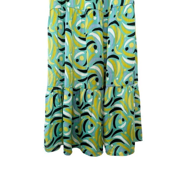 SFERA Basics Green Swirling Pattern Spaghetti Straps Max Sun Dress - Picture 4 of 7